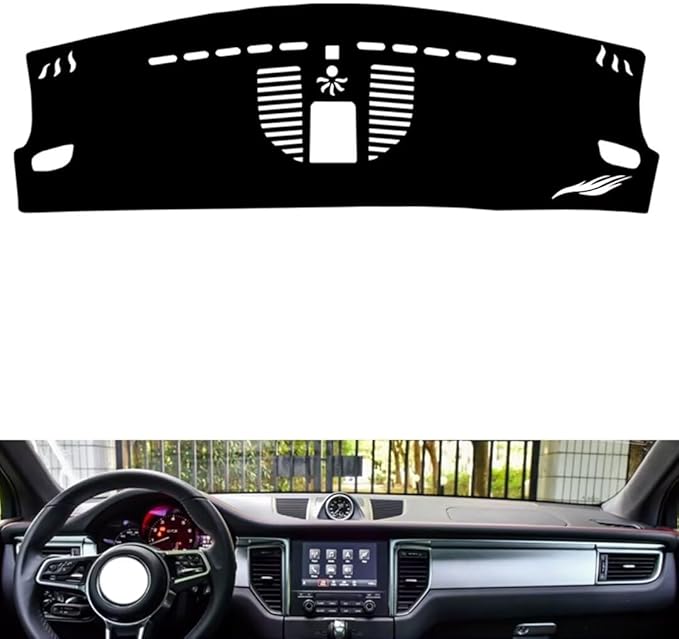 Leather Dashboard Cover Compatible with Porsche macann（Compass） 2014-2026，Dash Cover（Black）