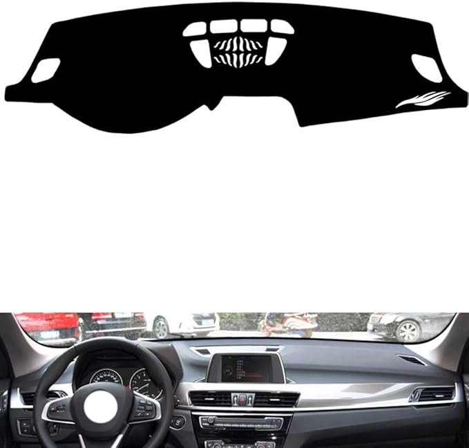 leather dashboard cover Compatible with BMW X2（NO HUD、speaker） 2016-2023，dash cover（black）
