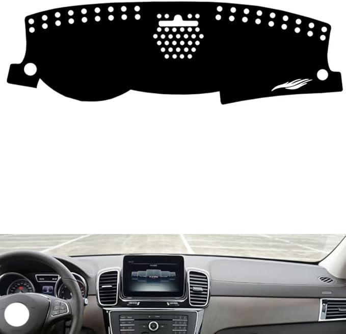 leather dashboard cover Compatible with Mercedes GLS 2016-2019，dash cover（black）