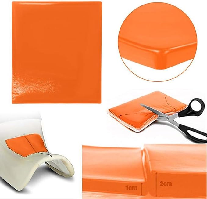 Motorcycle Seat Gel Pad Car Driver Passenger Seat Cushion Shock Absorption Mats Soft Cooling DIY Gel Pad Comfort Long Sitting Office Chair Wheelchair Seat Cushion Orange (25 x 25 x 2cm)