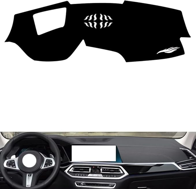 leather dashboard cover Compatible with BMW X6（HUD） 2020-2022，dash cover（black）