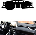 leather dashboard cover Compatible with Toyota RAV4 (thick screen 2020，dash cover（black）
