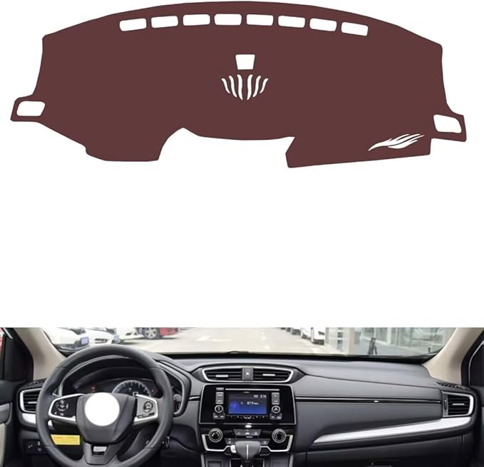 Leather Dashboard Cover Compatible with Honda CRV（NO HUD） 2017-2021，Dash Cover, Non-Slip Dash Cover, Dash mat Dashboard Cover, Interior Dash Covers