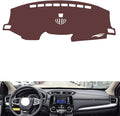 Leather Dashboard Cover Compatible with Honda CRV（NO HUD） 2017-2021,Dash Board Cover mat Anti-Slip Sun-Proof and dust-Proof(Brown)