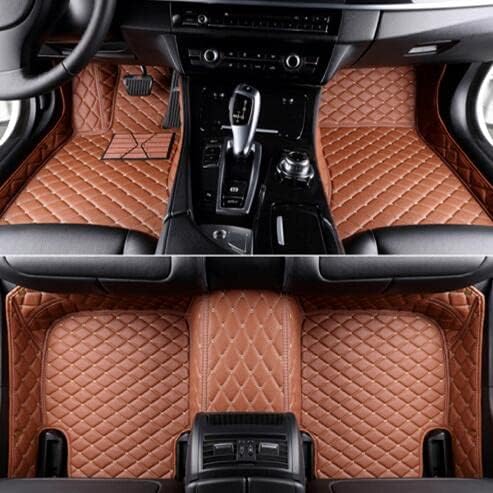 Custom Leather Car Mats, Vehicle-Specific Fit All-Weather Floor Mats, 100% Waterproof Anti-Slip Durable Protection for SUV Truck Sedan, Precision Tailored Protection (Light Brown)