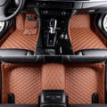 Custom Leather Car Mats, Vehicle-Specific Fit All-Weather Floor Mats, 100% Waterproof Anti-Slip Durable Protection for SUV Truck Sedan, Precision Tailored Protection (Light Brown)