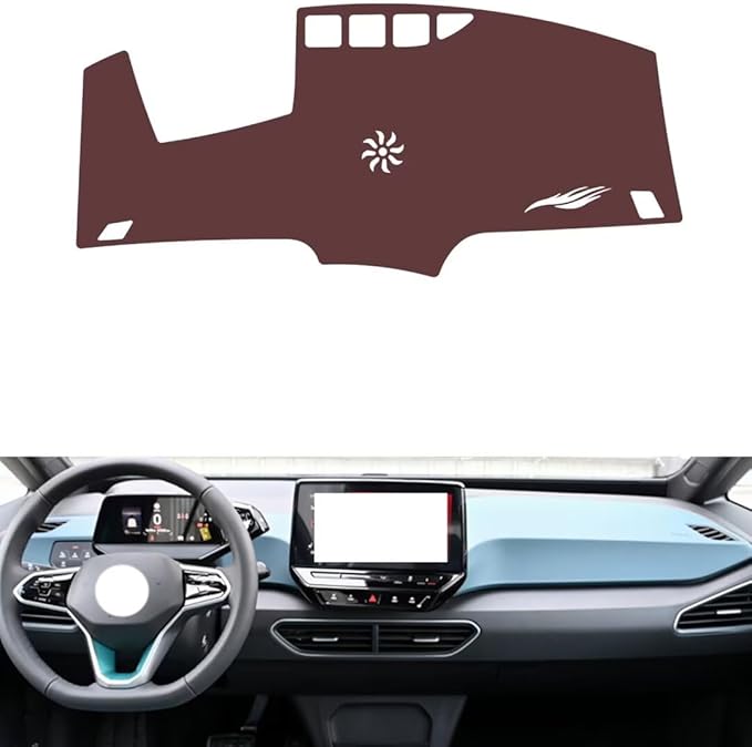 Leather Dashboard Cover Compatible with VW ID.3（HUD），Dash Cover, Non-Slip Dash Cover, Dash mat Dashboard Cover, Interior Dash Covers