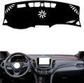 leather dashboard cover Compatible with Chevy Equinox（HUD、speaker） 2017-2023，dash cover（black）