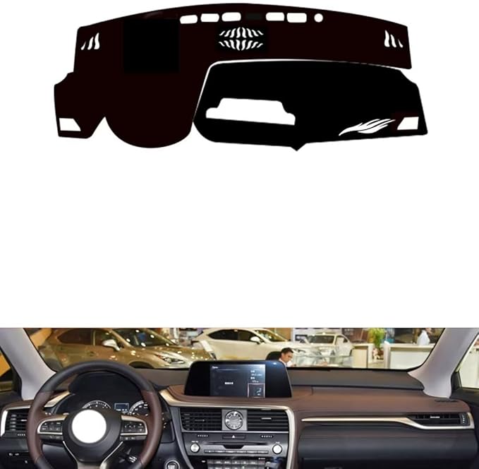 leather dashboard cover Compatible with LEX RX（NO HUD） 2020-2021，dash cover（black）