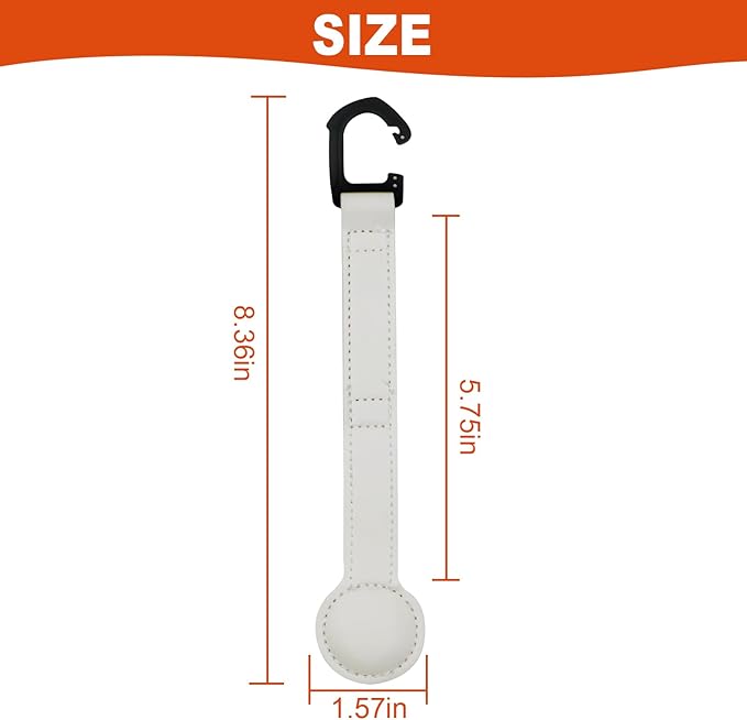 2 Pack Cowboy Hat Holder for Truck, Leather Magnetic Cap Clip, Truck Car Seat Hat Organizer Accessories for Men and Women, Suitable for Car, SUV, Pickup Seat Back Headrest Hat Clip Storage (White)