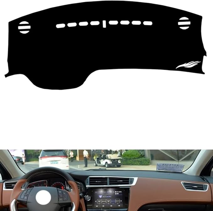leather dashboard cover Compatible with Citroen Ds 5LS，dash cover（black）