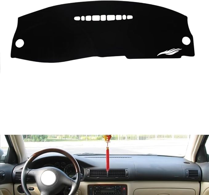 leather dashboard cover Compatible with VW Passat B5 2000-2005，dash cover（black）