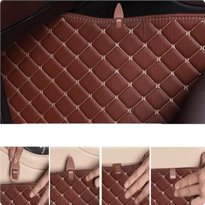 Custom Making Car Floor Mats Compatible with Audi BMW Mercedes-Benz Toyota Lexus Honda Infiniti Nissan Hyundai Kia All Models 2005-2026 (Beige and Brown)