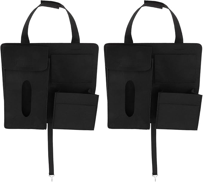 Felt Car Organizer Backseat Storage Bag 2Pcs Set Hanging Auto Seats Pouch with Multi Pockets for Car Interior Storage and Travel Accessories