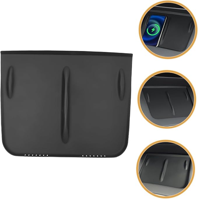 Center Console Skid Charger Mat Non- Silicone Charging Pad for Easy Installation Secure Grip Black