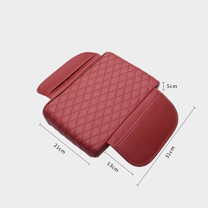 Car Armrest Pad for Ford Mustang Mach-E 2021 2022 2023 2024 2025 2026 Leather Armrest Box Mat Center Console Cushion Pad Universal Armrest Seat Box Cover Protector,Brown