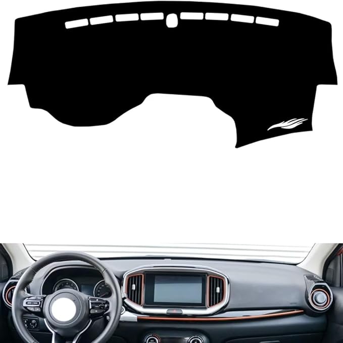 leather dashboard cover Compatible with KIA KXI，dash cover（black）