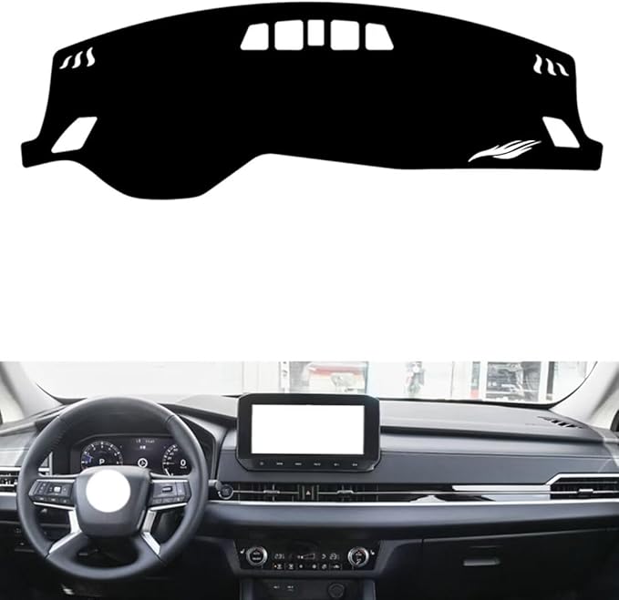 leather dashboard cover Compatible with Mitsubishi Outlander（NO HUD） 2023，dash cover（black）