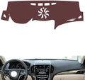 Leather Dashboard Cover Compatible with Cadillac ATS (Speaker) 2014-2019,Dash Board Cover mat Anti-Slip Sun-Proof and dust-Proof(Brown)