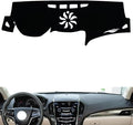Leather Dashboard Cover Compatible with Cadillac ATS (Speaker) 2014-2019，Dash Cover（Black）