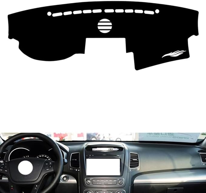 generic leather dashboard cover Compatible with KIA Sorento (speaker) 2013-2014，dash cover（black）