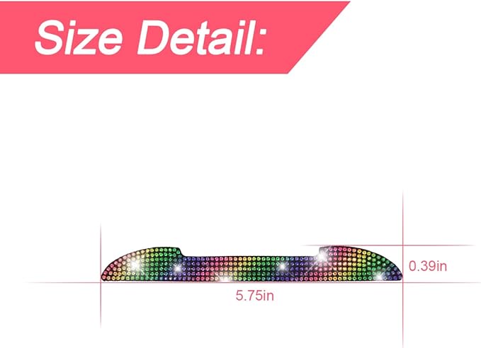 4PCS Bling Car Rear View Mirror Anti-Scratch Stickers Protector, Rhinestone Auto Door Handle Edge Guards, Crystal Anti-Collision Strip Decal, Car Exterior Decoration Accessories for Women Men (Color)