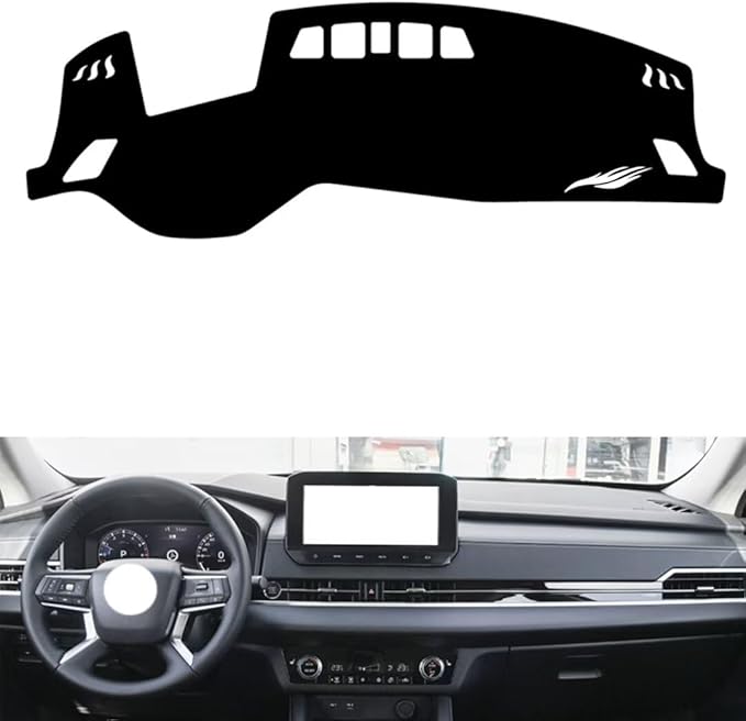 leather dashboard cover Compatible with Mitsubishi Outlander（HUD） 2023，dash cover（black）
