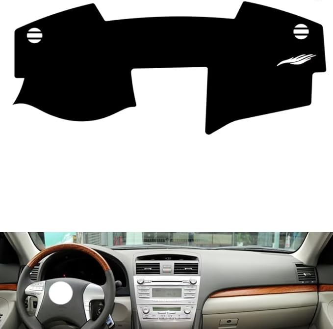 leather dashboard cover Compatible with Toyota Camry 2006-2012，dash cover（black）