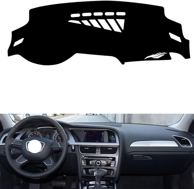leather dashboard cover Compatible with Audi A4L 2009-2016，dash cover（black）