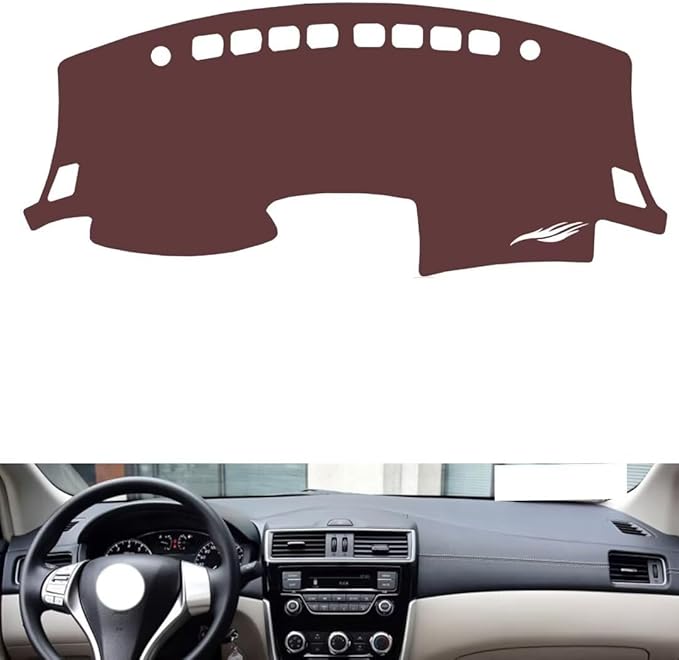 Leather Dashboard Cover Compatible with Nissan Tiida（Full Coverage） 2016-2024，Dash Cover, Non-Slip Dash Cover, Dash mat Dashboard Cover, Interior Dash Covers