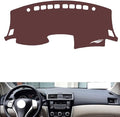 Leather Dashboard Cover Compatible with Nissan Tiida（Full Coverage） 2016-2024,Dash Board Cover mat Anti-Slip Sun-Proof and dust-Proof(Brown)
