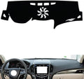 Leather Dashboard Cover Compatible with Cadillac ATS-L (Speaker) 2014-2019，Dash Cover（Black）