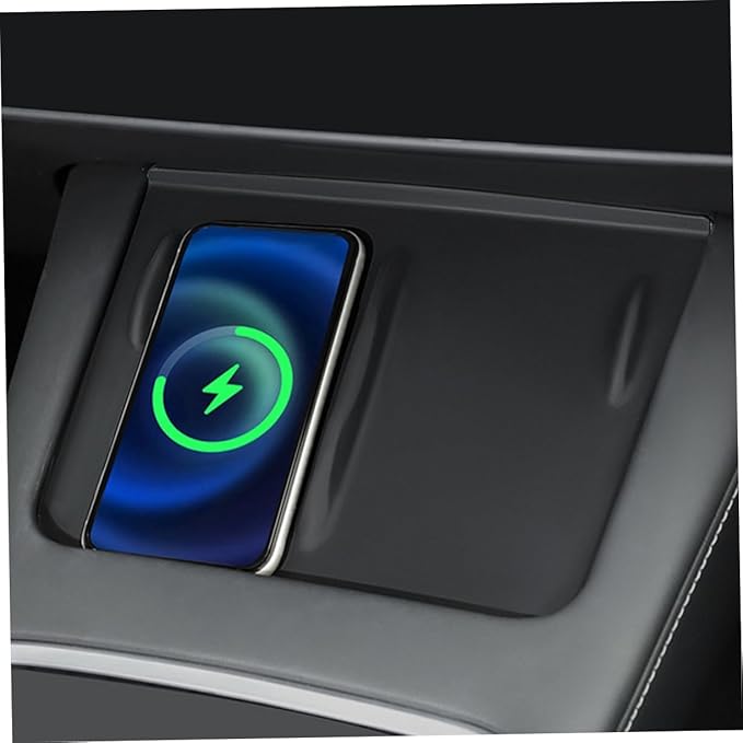 Center Console Skid Charger Mat Non- Silicone Charging Pad for Easy Installation Secure Grip Black