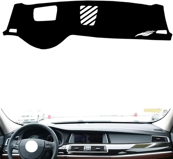 leather dashboard cover Compatible with BMW 5 series GT（HUD） 2010-2017，dash cover（black）