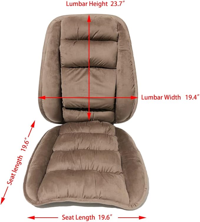 ALIBO Low Back Pain Relief Large Size Firm Lumbar Support and Nonslip Recliner Chair Seat Pads Cushion Back Rest Lumbar Cushion Pillow for Office,Dinning Desk Chair,Car,Truck Seats-Coffee
