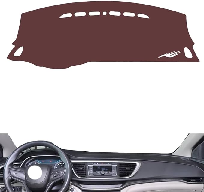 Leather Dashboard Cover Compatible with Buick Excelle 2015-2017,Dash Board Cover mat Anti-Slip Sun-Proof and dust-Proof(Brown)