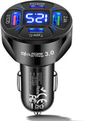 Multi Port USB C Car Phone Charger Adapter with Voltmeter, 4 in 1 100W Fast Charging Cigarette Lighter USB Charge for iPhone 16 15 14 13 12 11, Android, Samsung, iPad Pro (Black)