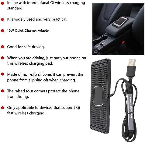 BAFOVY Car Charger, 15W Fast Car Charger Non Slip Pad Charging Pad for with Non Slip Silicone Multiple Protections for Enabled Phones