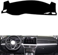 leather dashboard cover Compatible with VW Compatible with TIGUAN X (no speakers 2022-2023，dash cover（black）