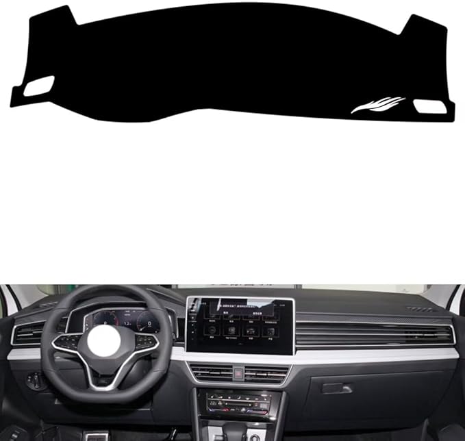 leather dashboard cover Compatible with VW Compatible with TIGUAN X (no speakers 2022-2023，dash cover（black）