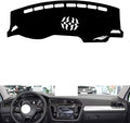 leather dashboard cover Compatible with VW Compatible with TIGUAN L（middle sound hole），dash cover（black）