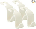 Soleebee 4 Pack Car Headrest Hook Universal Car Seat Hook Auto Hook Car Back Seat Hangers Storage Organizer (White)