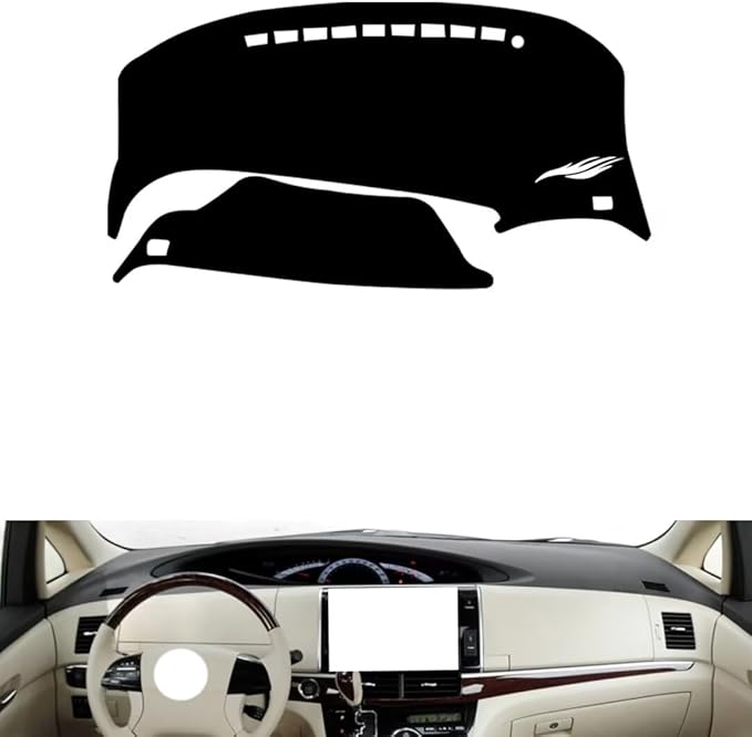 leather dashboard cover Compatible with Toyota PREVIA 2006-2016，dash cover（black）