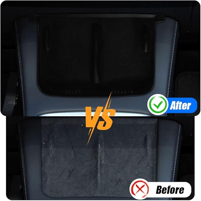Center Console Wireless Charger Anti-Slip Silicone Mat, Waterproof Phone Pad for Wireless Charging, Car Interior Accessories Universal for Model 3 Model Y 2021-2024 (Regular, Black)