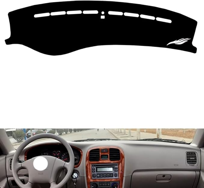 leather dashboard cover Compatible with HyundaiHyundai s-onata，dash cover（black）