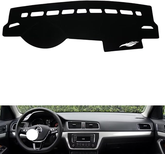 leather dashboard cover Compatible with VW Lavida 2014-2017，dash cover（black）