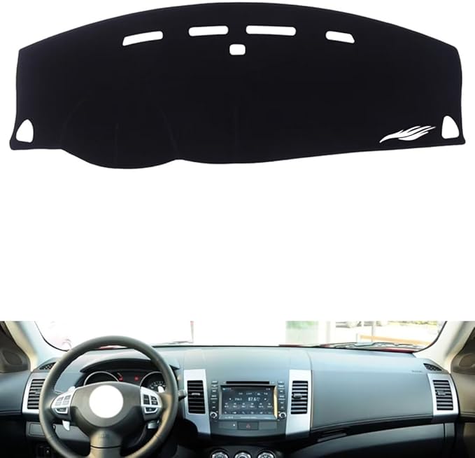leather dashboard cover Compatible with Mitsubishi Outlander 2006-2012，dash cover（black）