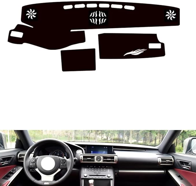 leather dashboard cover Compatible with LEX IS 2013-2019，dash cover（black）
