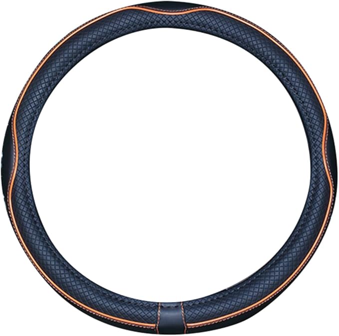 Mayco Bell Large Size Steering Wheel Cover Anti-Slip,Safety,Soft,Breathable,Durable,Full Surround,Comfortable Grip Microfiber Leather (15.5-16 inch, Black Orange)