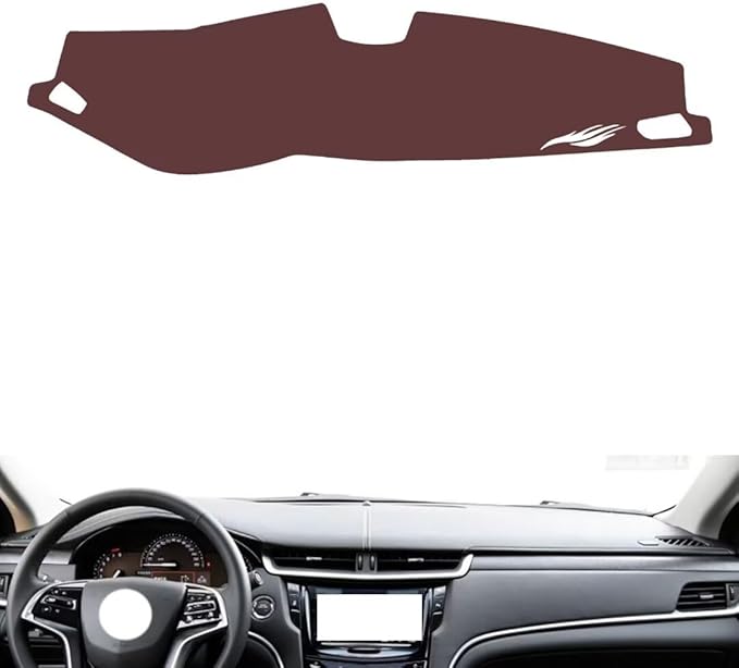 generic leather dashboard cover Compatible with Cadillac XTS (HUD，dash cover, Non-Slip Dash Cover, Dash mat Dashboard Cover, Interior Dash Covers, brown